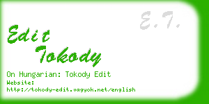 edit tokody business card